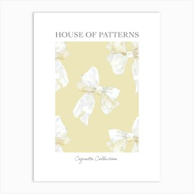Yellow Coquette Bows 1 Pattern Poster Art Print