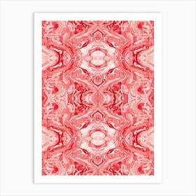 Marbled Red Fabric Art Print