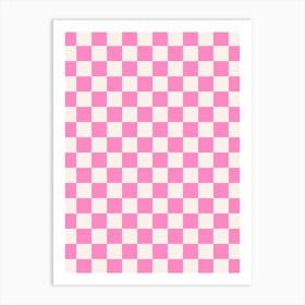 Checkerboard Cotton Candy Pink Art Print