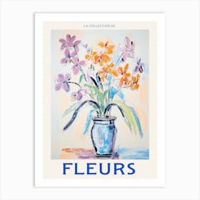 French Flower Poster Orchid Art Print