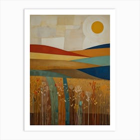 Landscape With Sun Art Print