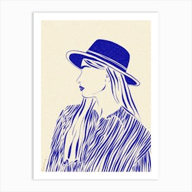 Woman In Blue 7 Art Print
