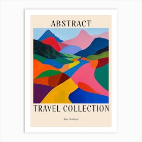 Abstract Travel Collection Poster New Zealand 1 Art Print