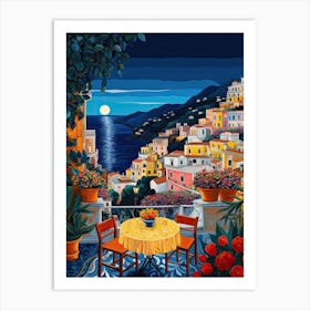 Postiano, Italy, Illustration In The Style Of Pop Art 1 Art Print