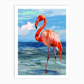 Greater Flamingo East Africa Kenya Tropical Illustration 7 Art Print