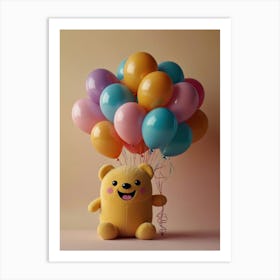 Teddy Bear With Balloons 1 Art Print