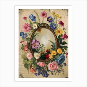 Mirror Of Flowers Art Print