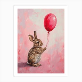 Cute Rabbit 8 With Balloon Art Print