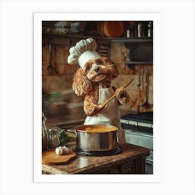 Chef Cavapoo In The Kitchen Art Print