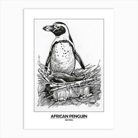 Penguin Nesting Poster Art Print