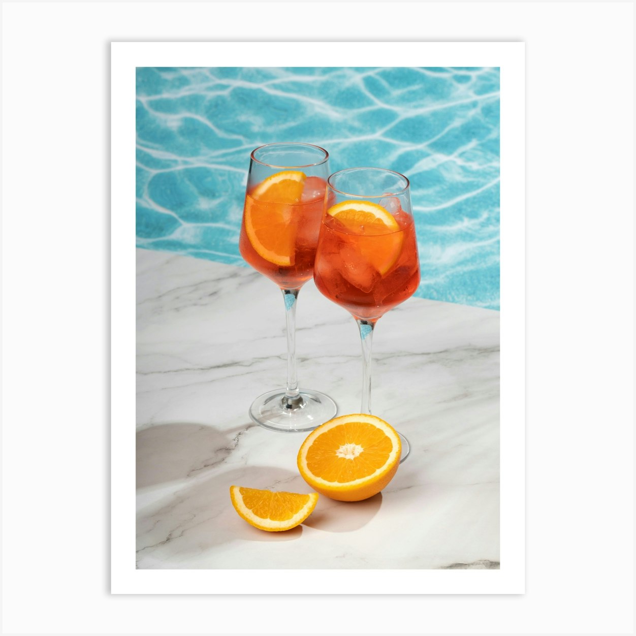 Two Glasses Of Aperol Spritz Summer Art Print Art Print by Cherry Bomb Art Prints