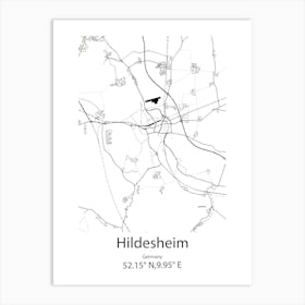 Hildesheim,Germany Minimalist Map Art Print