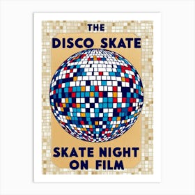 Disco Skate Skate Night On Film Art Print