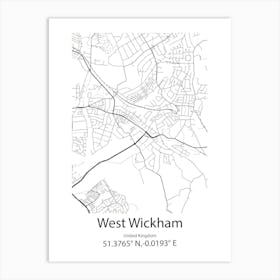 West Wickham,United Kingdom Minimalist Map Poster