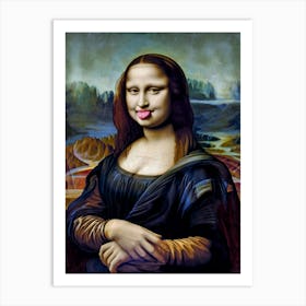 Mona Lisa When Art Attacks (with Laughter) Art Print