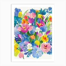 Tulips Modern Colourful Flower Art Print