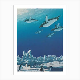 Penguins In Antarctica Art Print