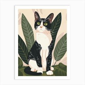 Black And White Cat 13 Art Print