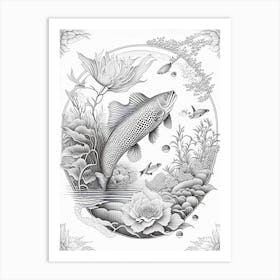 Kumonryu Koi 1, Fish Haeckel Style Illustastration Art Print