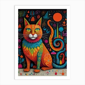 Colorful Cat Art Print