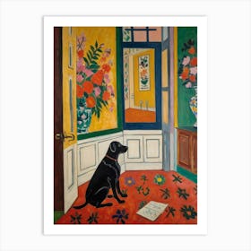 Dog In A Room Style Henri Matisse Art Print