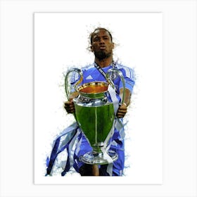 Didier Drogba Watercolor Style Art Print