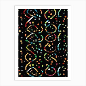 Watercolour Colour Lines Dna 1 Art Print