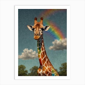 Rainbow Giraffe 4 Art Print