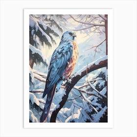 Winter Falcon 2 Illustration Art Print