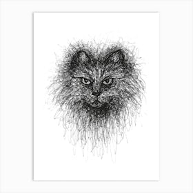 Scribble Cat Art Print