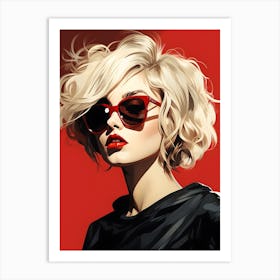 Blond Woman In Sunglasses Art Print