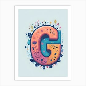 Colorful Letter G Illustration 18 Art Print