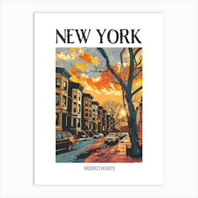 Prospect Heights New York Colourful Silkscreen Illustration 1 Poster Art Print