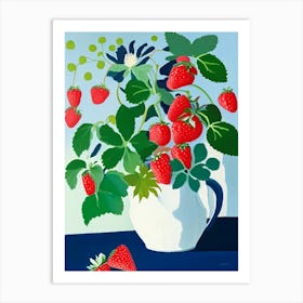 Alpine Strawberries, Plant Abstract Still Life Art Print