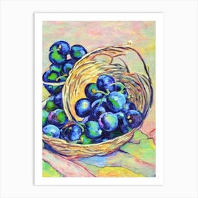 Damson Vintage Sketch Fruit Art Print