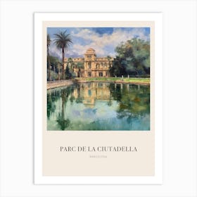 Parc De La Ciutadella Barcelona Spain 3 Vintage Cezanne Inspired Poster Art Print