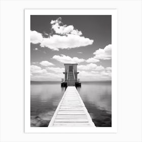 Porto Cesareo, Italy, Black And White Photography 4 Art Print