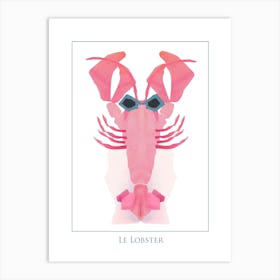 LE LOBSTER RED -  "Swimming" at the Beach Wearing Sunglasses  Pop Art by "COLT x WILDE" Animal Wall Art  Art Print