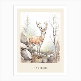 Beatrix Potter Inspired  Animal Watercolour Caribou 2 Art Print