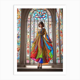 Stained Glass Dress Art Print