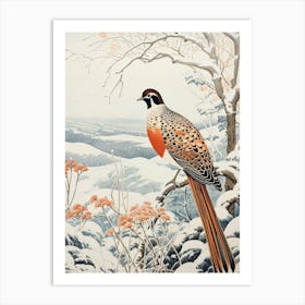 Winter Bird Painting Pheasant 6 Art Print