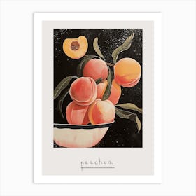 Abstract Art Deco Peach Explosion 4 Poster Art Print
