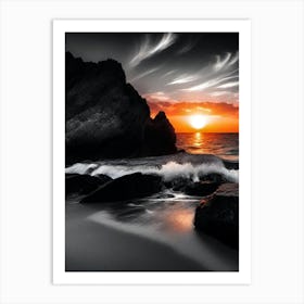 Sunset At The Beach 512 Art Print