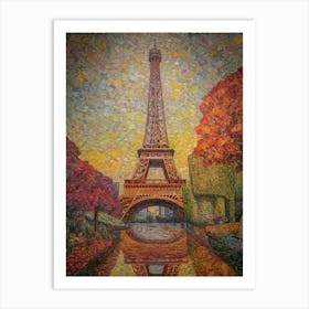 Eiffel Tower Paris France Paul Signac Style 17 Art Print