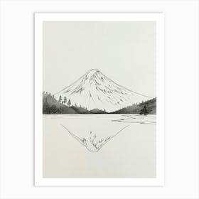 Mount Fuji Japan Line Drawing 4 Art Print