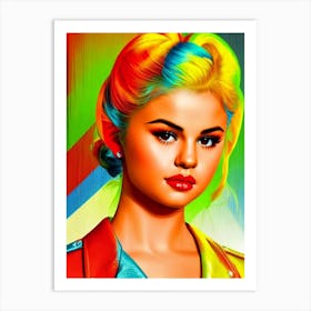 Selena Gomez Colourful Pop Movies Art Movies Art Print