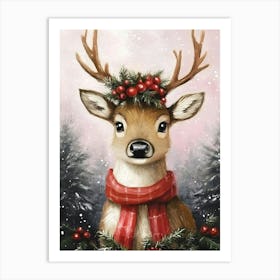 Christmas Deer Art Print