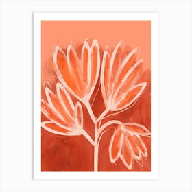 Peachy Flowers Art Print