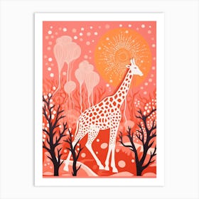 Abstract Giraffe Sun Pattern Art Print