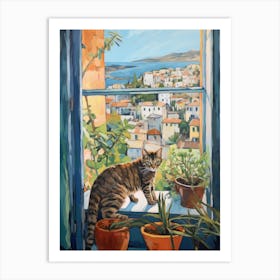 Cat On A Window Sill Art Print